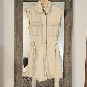 Dynamite Cream Sleeveless Romper